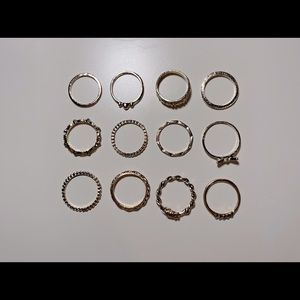 12 Gold Rings Set